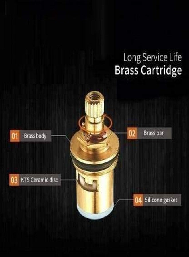 SPAZIO صنبور زاوية توربو من الفولاذ المقاوم للصدأ من SPAZIO / صمام زاوية، حنفيات حمام، صنبور إيقاف زاوية، حوض غسيل، صنبور سخان مياه، مطلي بالكروم مع شفة جدارية (عبوة من 4 قطع) - Image 4